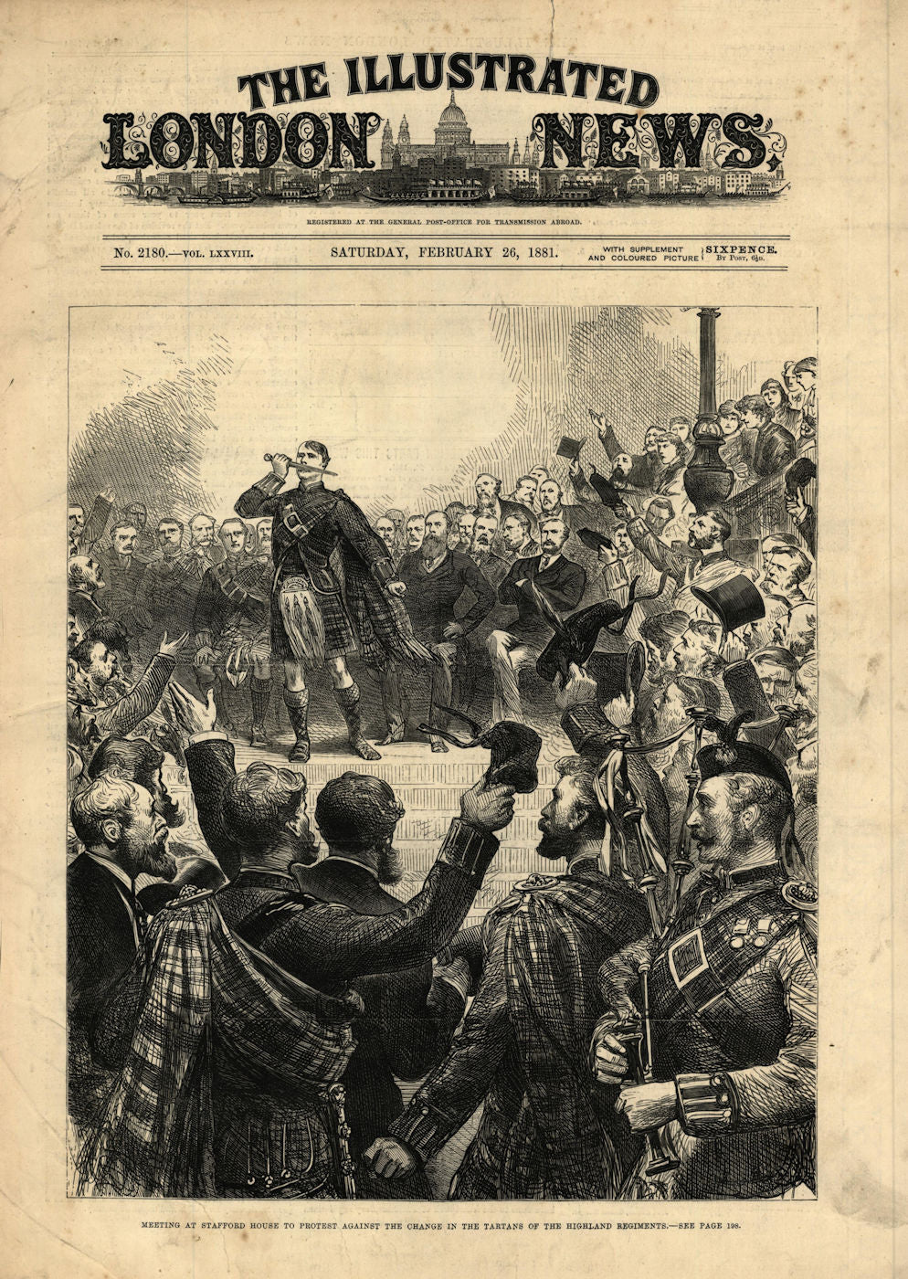 Stafford House meeting. Protest against Highland Regiments tartan changes 1881